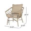 Bruce Club Chair Brown Pe Rattan Iron Waterproof Fabric