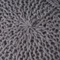 Malibu Knitted Wool 20 X 20 Round Pouf Charcoal Wool