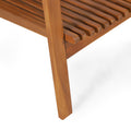 Outdoor Acacia Wood Slatted Club Chairs, Set Of 2, Teak Finish, Acacia Wood, 30