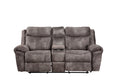 Nashville Glider Recliner Console Loveseat Gray Dark Gray Wood 2 Seat