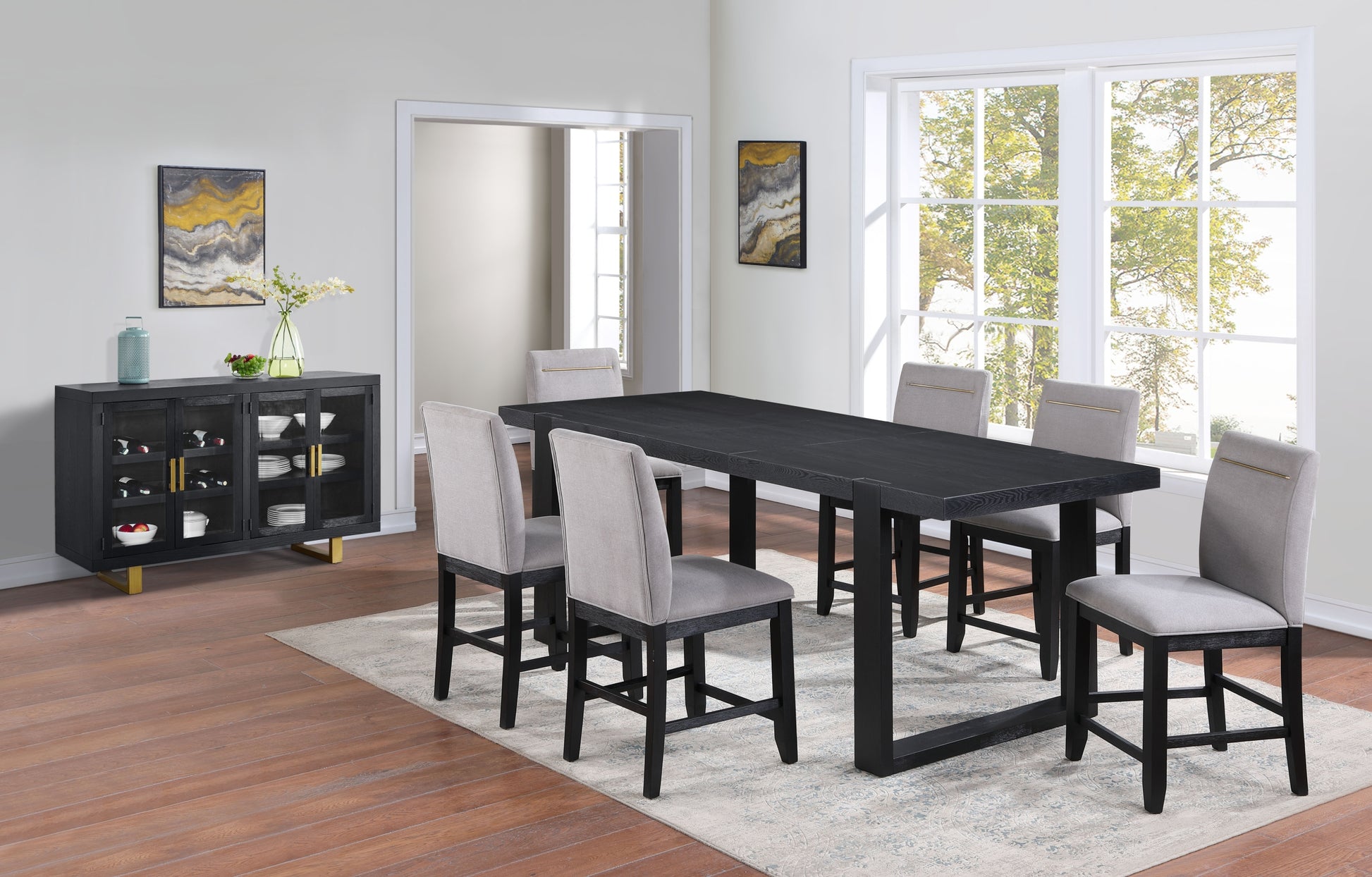 Yves Counter Table Black Black Wood