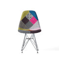 Patchwork Accent Chair Bohemian Style Fabric Chair With Chromed Legs Geometric Pattern Chair, 18D X 21W X 32H, Set Of 2 Colorful Fabric