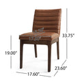 Upholstered Dining Chairs With Rubber Legs Set Of 2 ,Light Brown Light Brown Wood