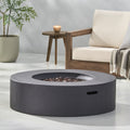 Lightweight Concrete Outdoor Circular Fire Pit, Dark Gray 50,000 Btu Tank Cover Not Included Dark Grey Magnesium Oxide