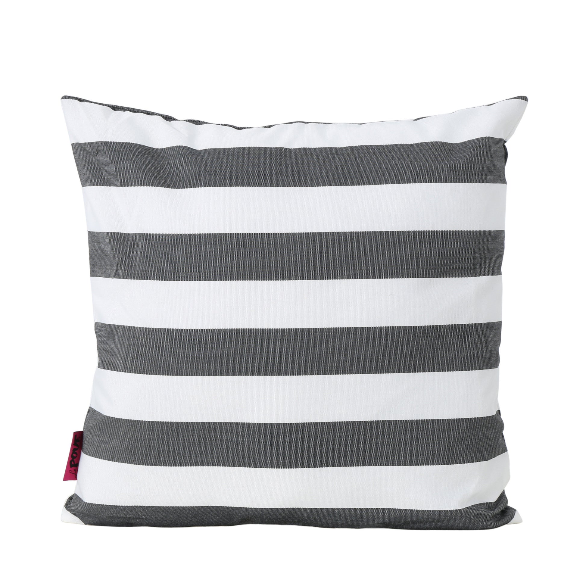Coronado Stripe Square Pillow Set Of 2 Black Fabric