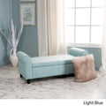 Hayes Armed Storage Bench Light Blue Fabric