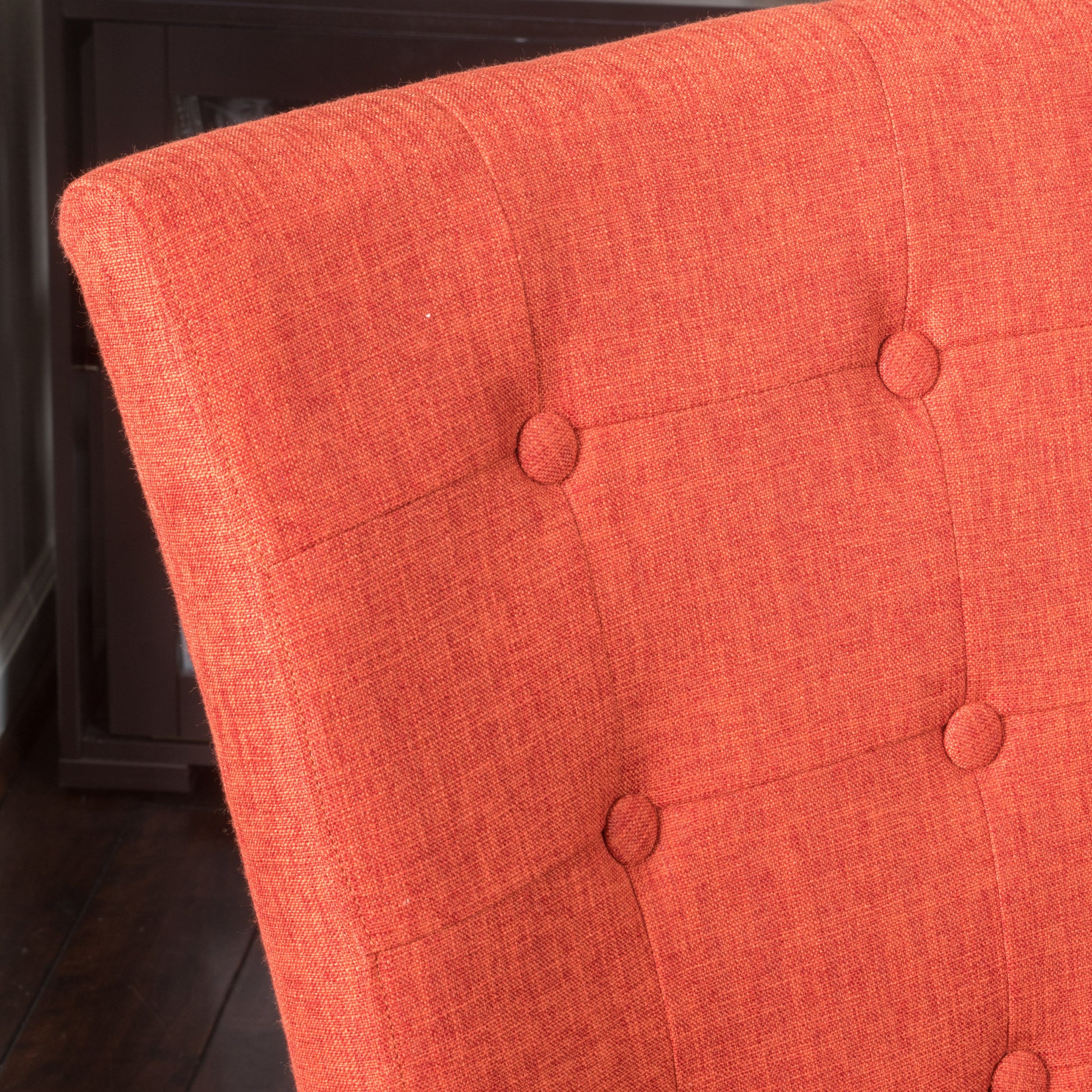 Angelina Kd Tufted Dining Chair Orange Velvet