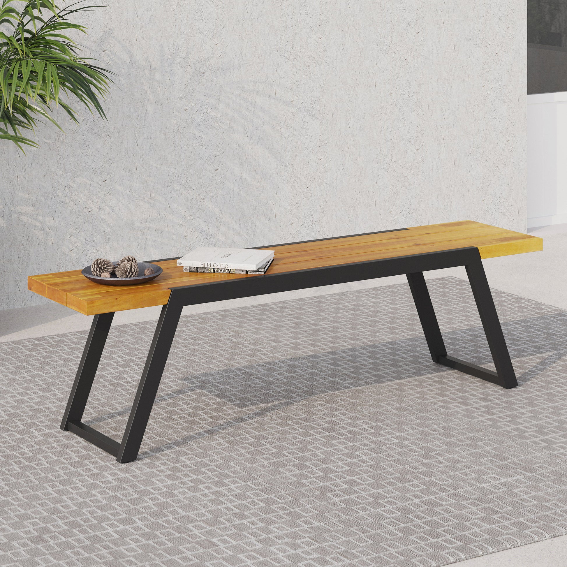 Gaylor Mp1 Bench Black Acacia Wood