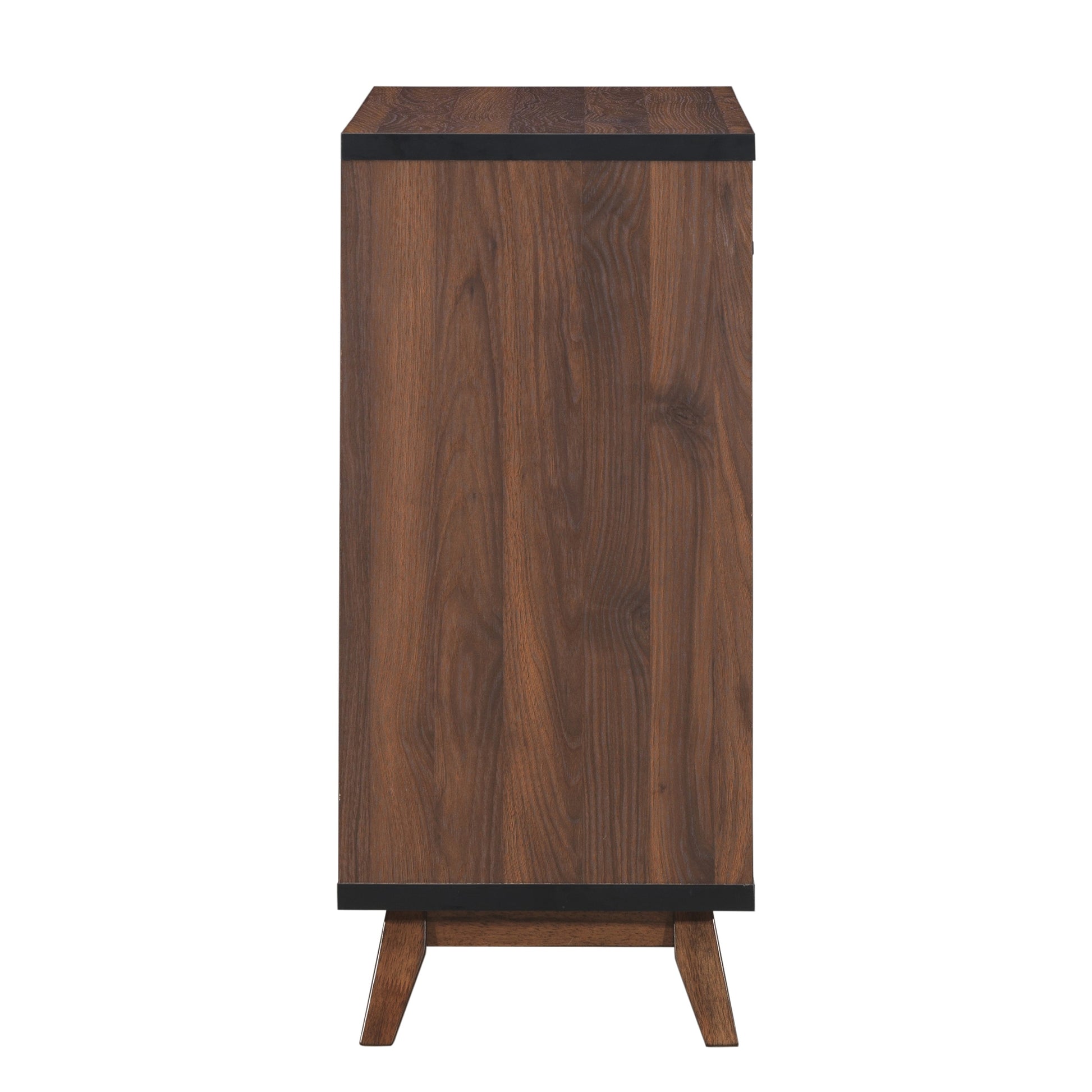 Hudson Wine Cabinet Walnut Black Rubber Wood