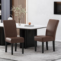 Dining Chair Mp2 Set Of 2 Dark Brown Pu