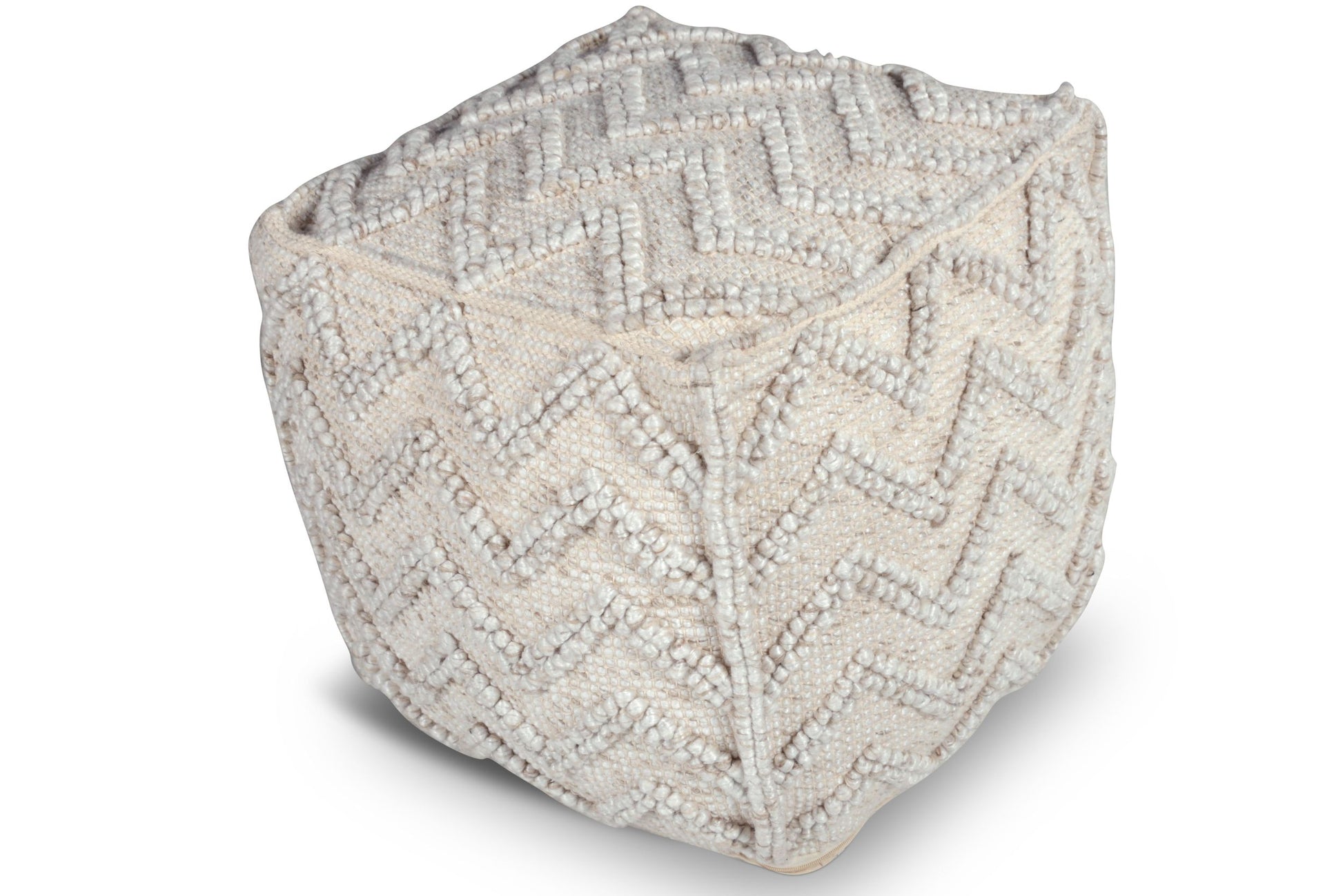 Kenzari Square Zigzag Handwoven Gray Gray Fabric