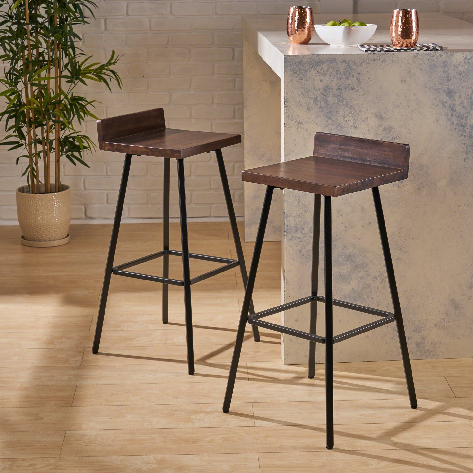 Jut Barstool Brown Acacia Wood