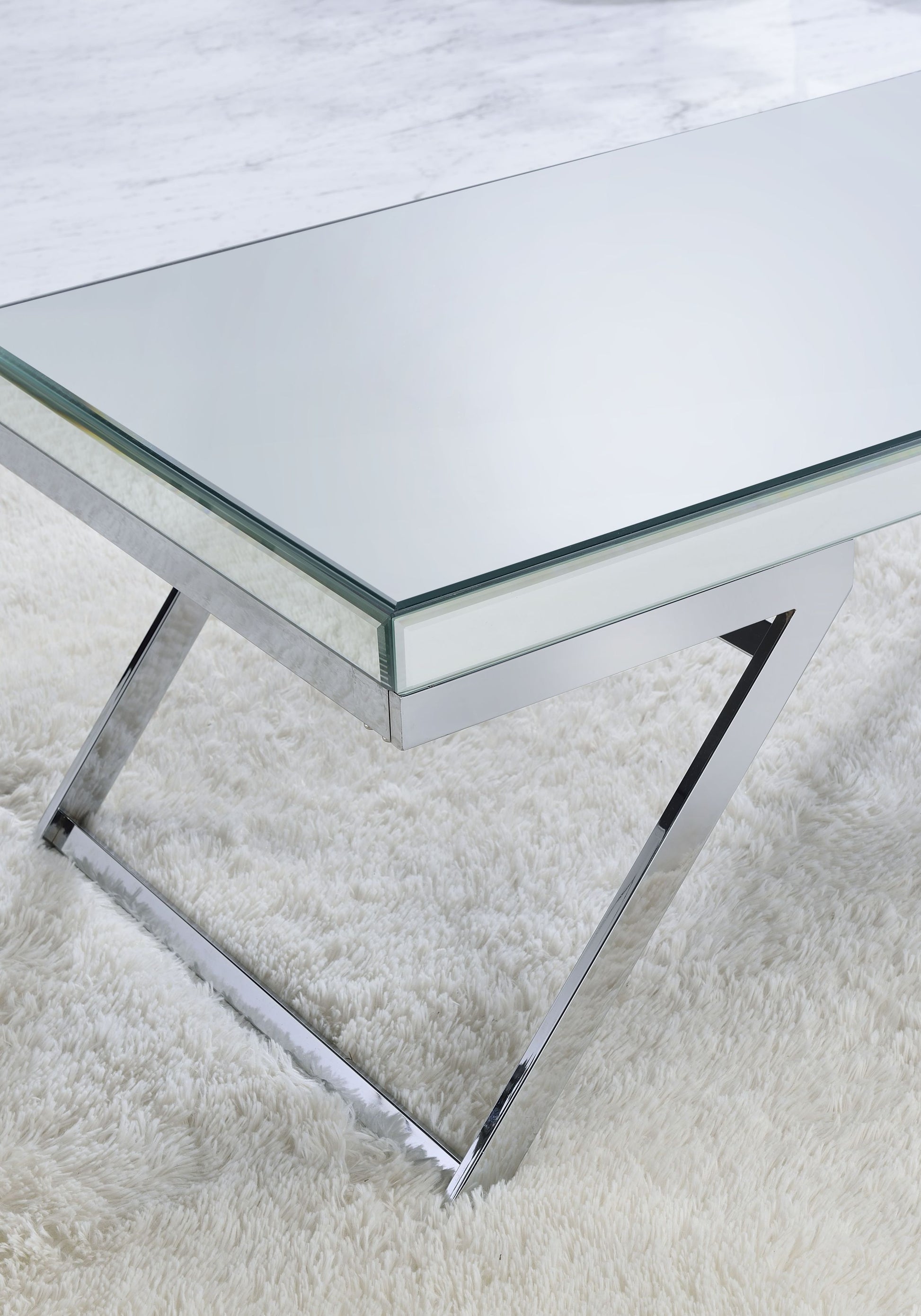 Alfresco Mirrored Coffee Table Silver Silver Wood