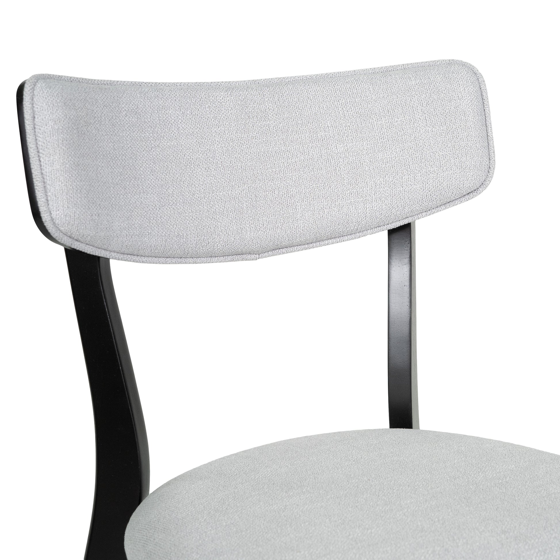 Dining Chair Set Of 2 Light Grey Fabric