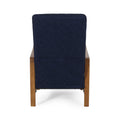 Fabric Wood Hand Manual Club Recliner Navy Blue Fabric