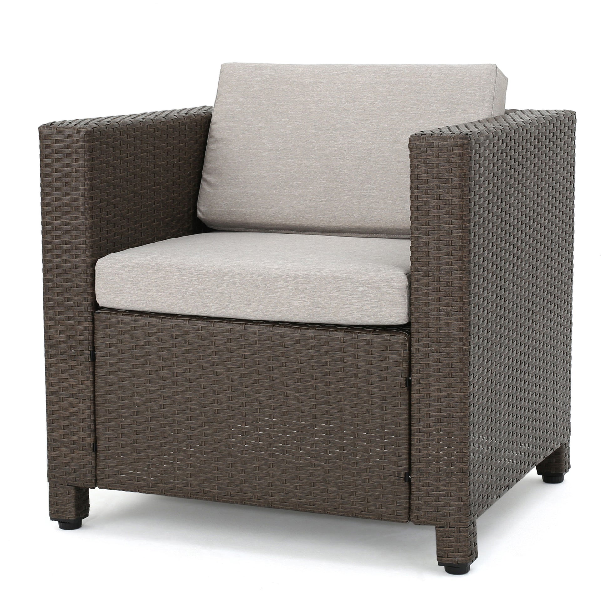 Puerta 4Pc Set Brown Rattan Waterproof Fabric