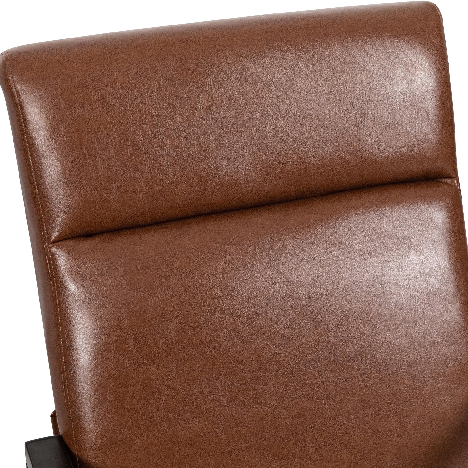 Faux Leather Upholstered Pushback Recliner Light Brown Light Brown Pu