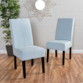Pertica Kd Dining Chair Set Of 2 Pcs Light Blue Fabric