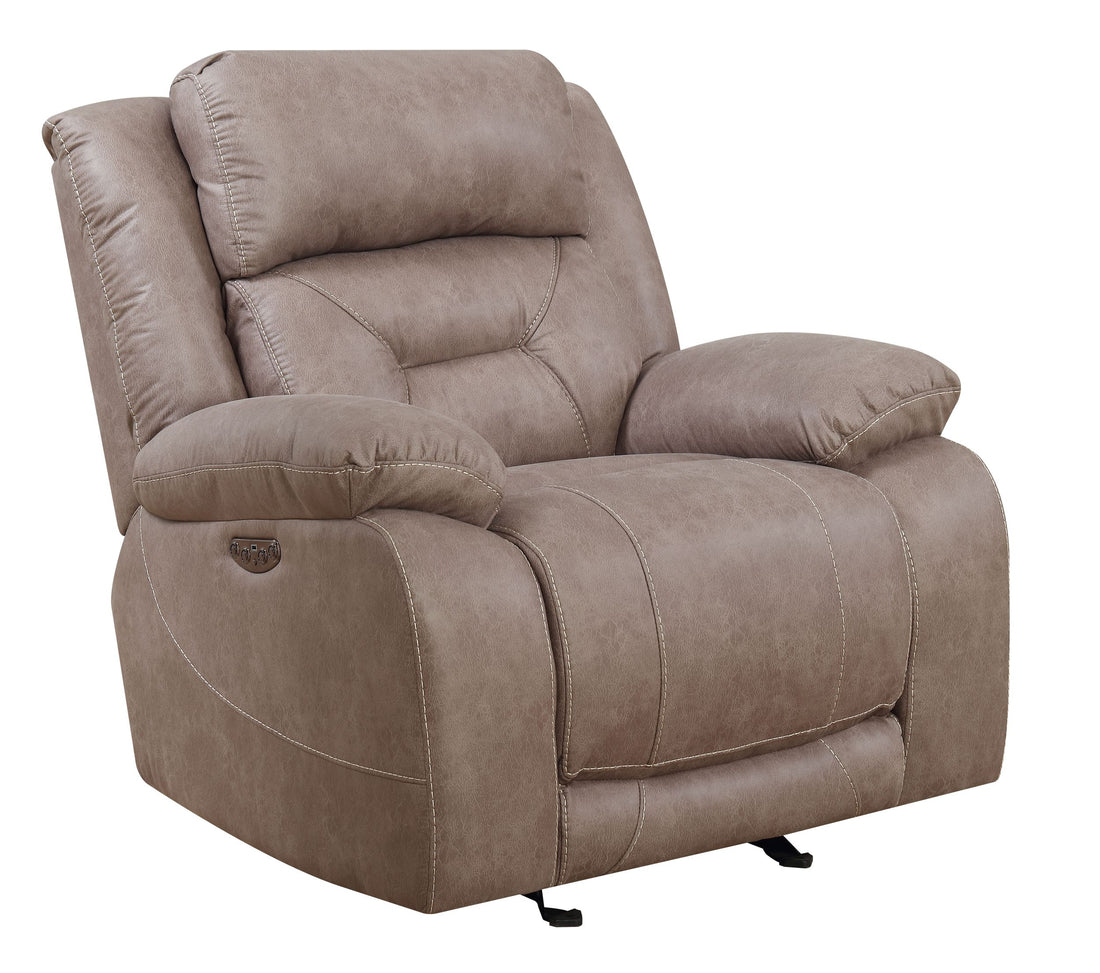 Aria Dual Power Recliner Sand Brown Fabric
