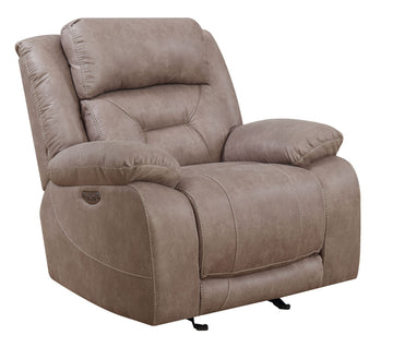 Aria Dual Power Recliner Sand Brown Fabric