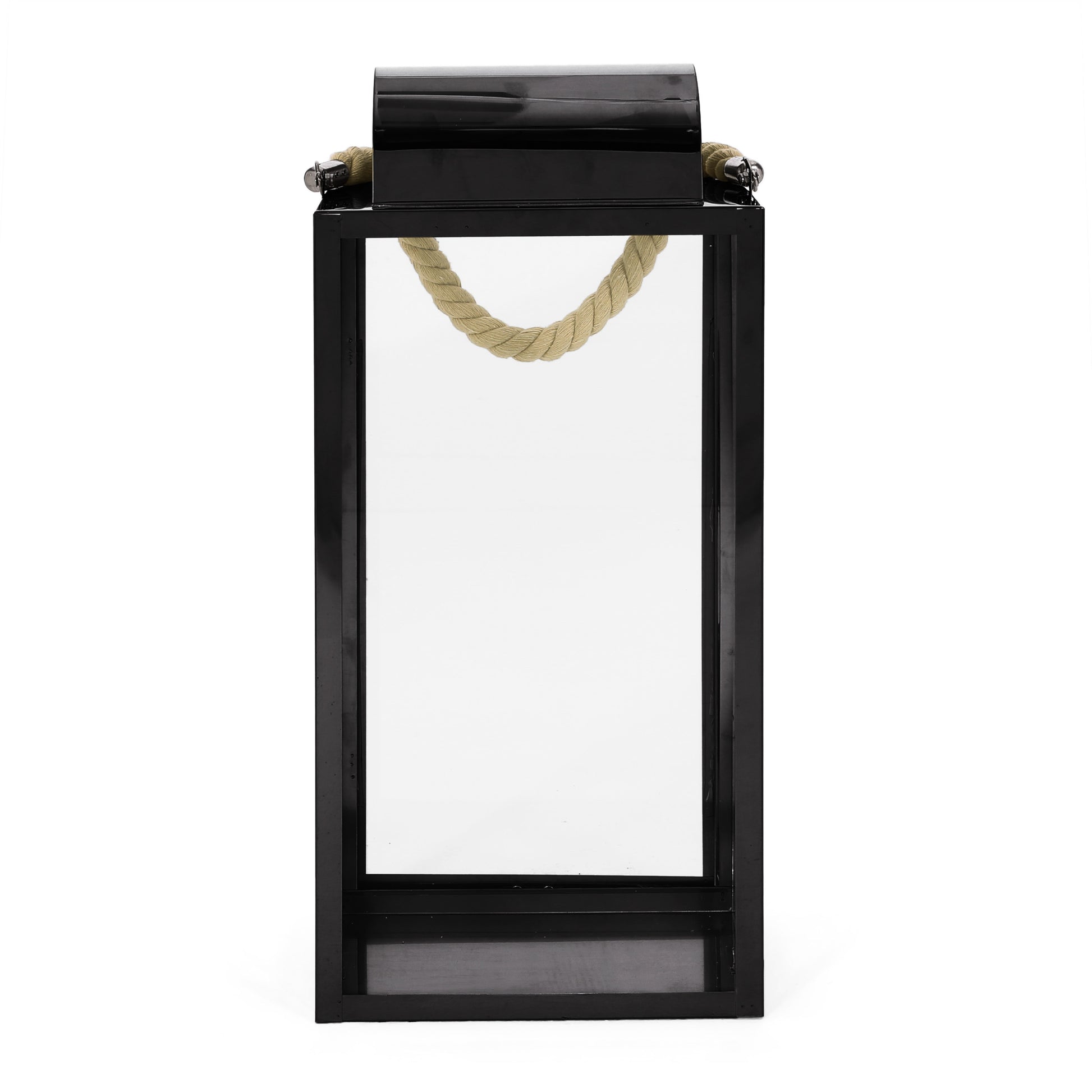 Larry 19"H Stainless Steel Lantern Black Stainless Steel