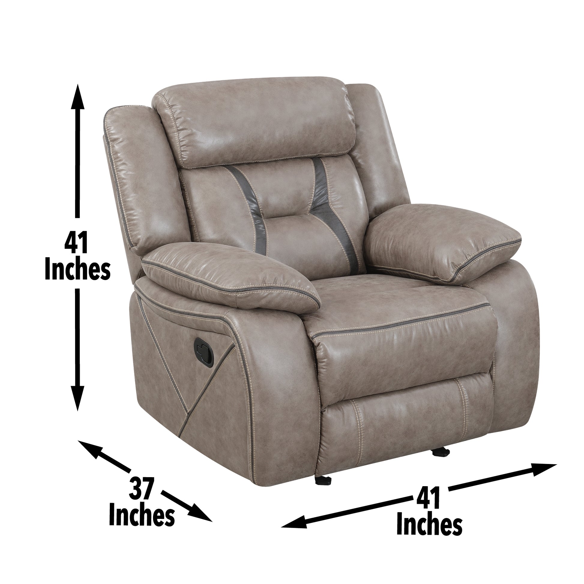 Tyson 3 Piece Living Room Set Dark Gray Dark Gray Faux Leather