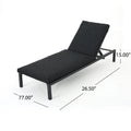 Navan Chaise Lounge Dark Grey Dark Grey Fabric Metal