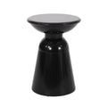 Outdoor Metal End Table Large Black Iron