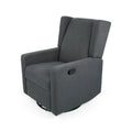 Swivel Glider Recliner Charcoal Fabric