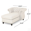 Chaise Lounge Beige Fabric