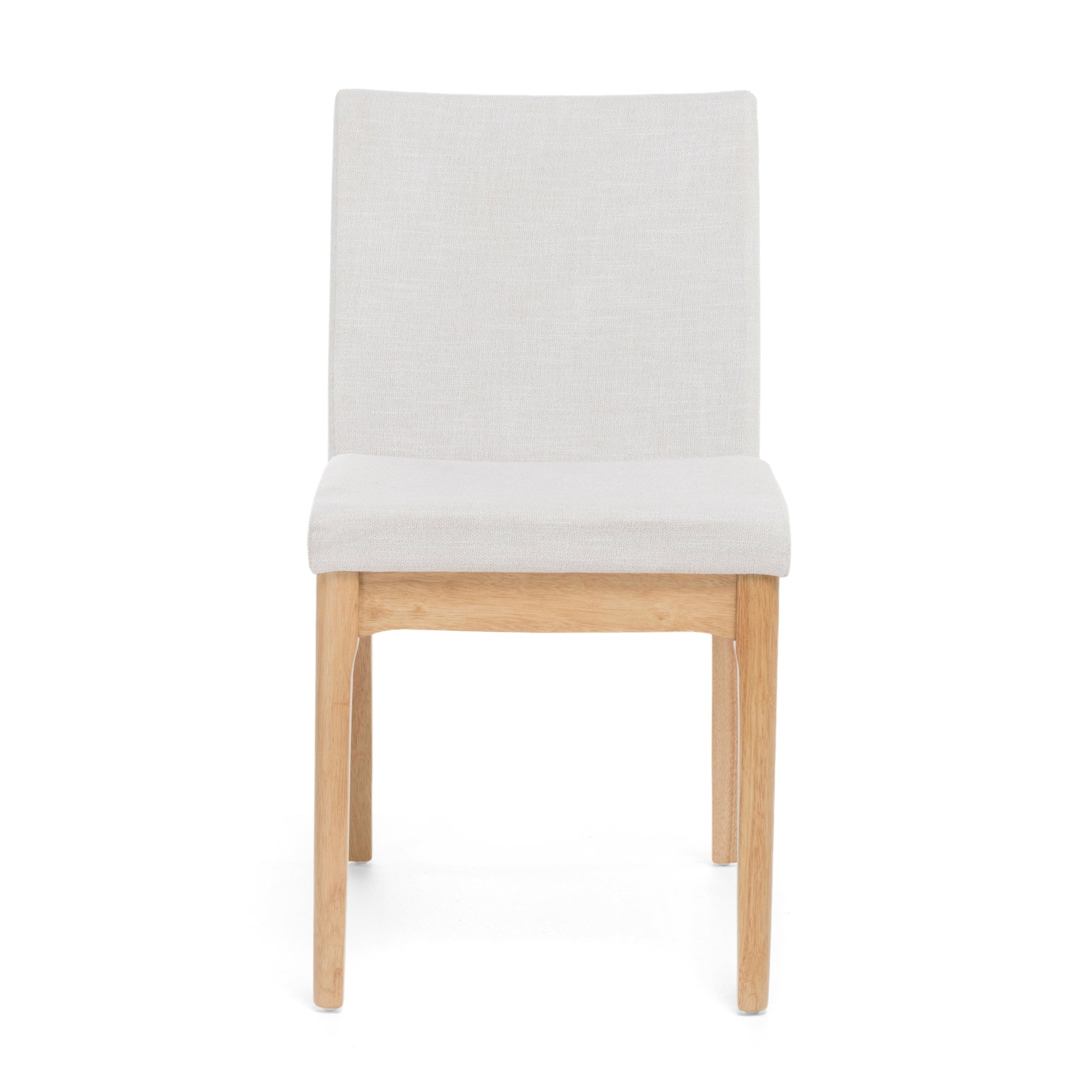 Dining Chair Set Of 2 Light Beige Fabric