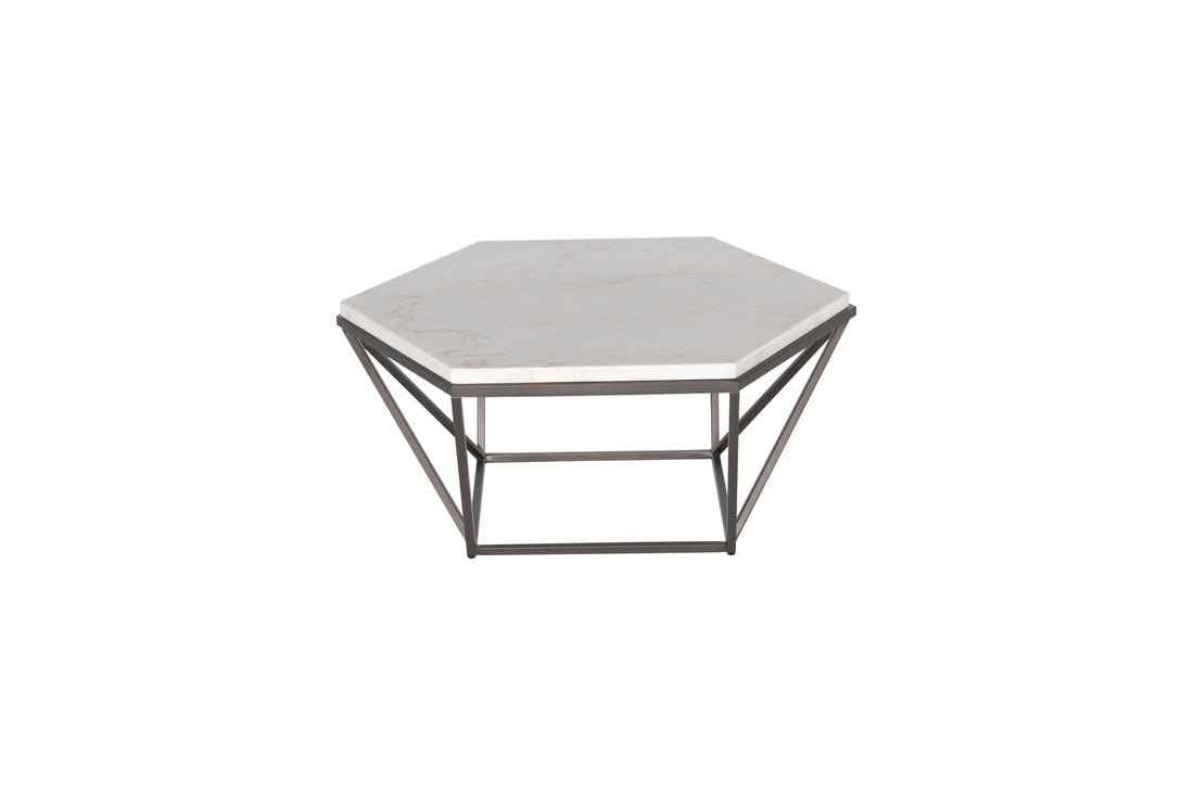 Corvus White Marble Top Hexagon White White Marble