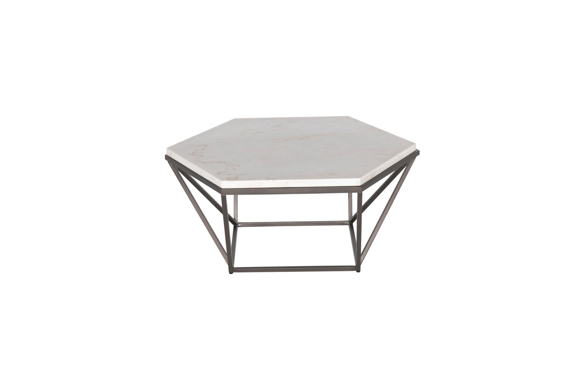 Corvus White Marble Top Hexagon White White Marble