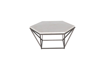 Corvus White Marble Top Hexagon White White Marble