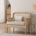 Club Chair Beige Brown Fabric