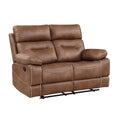 Rudger Manual Reclining Loveseat Brown Brown Wood 2 Seat