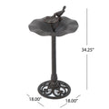 E Lancaster Outdoor Aluminum And Iron Top Bird Bath With Iron Base, Bronze Bronze Aluminium