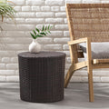 Kingstown Rd Barrel Side Table Brown Multi Rattan