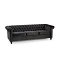 Sofa 3 Seater Black Velvet