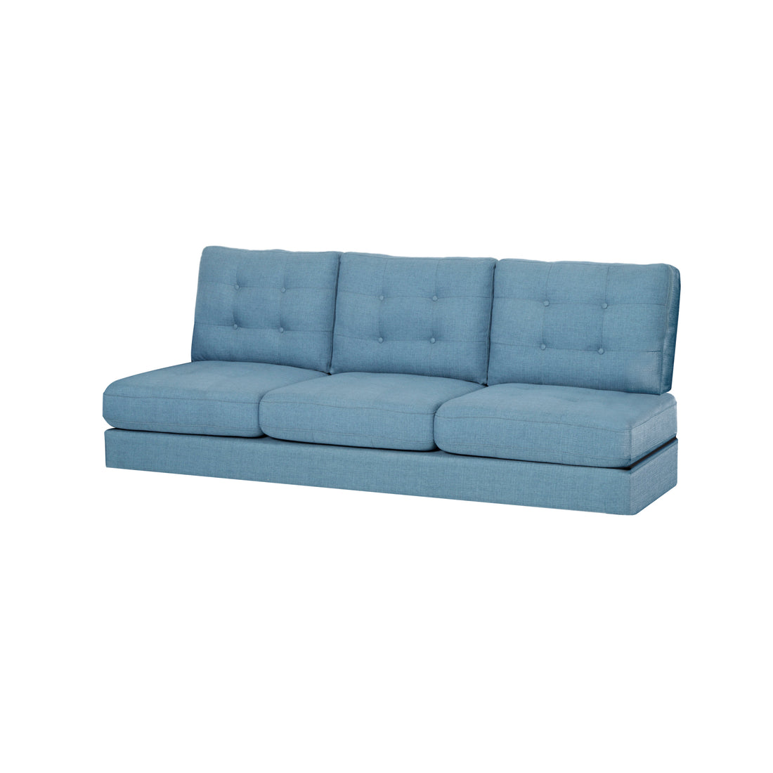 Jenny Contemporary Tufted Fabric 3 Seater Sofa Blue Fabric