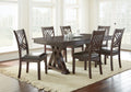 Adrian 7 Piece Dining Set Dark Brown Dark Brown Wood