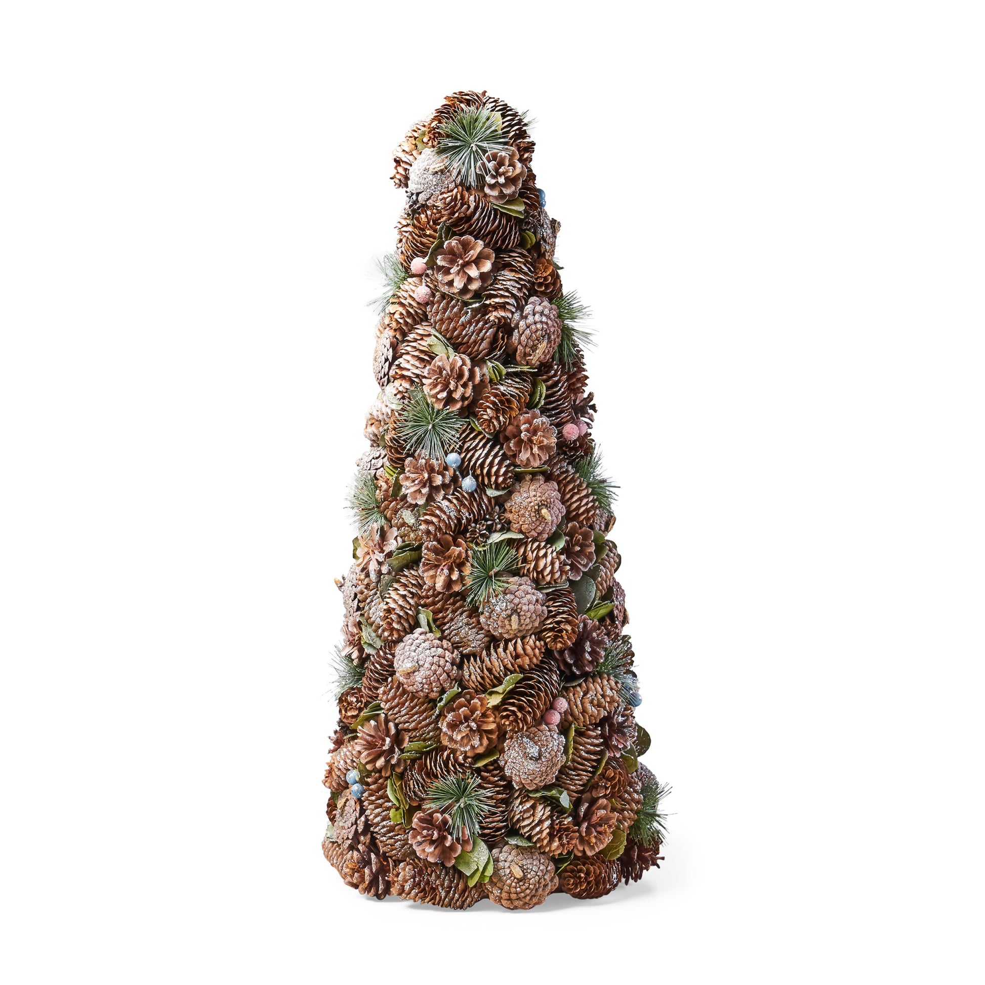 Pine Cone Table Top Tree Natural White Foam