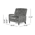 Oversized Textured Fabric Pushback Recliner, Gray And Dark Brown Grey Fabric