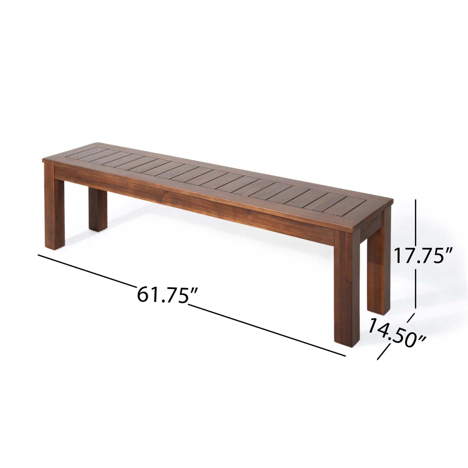 Manila 61.75'' Bench Set Of 2 Dark Brown Wood