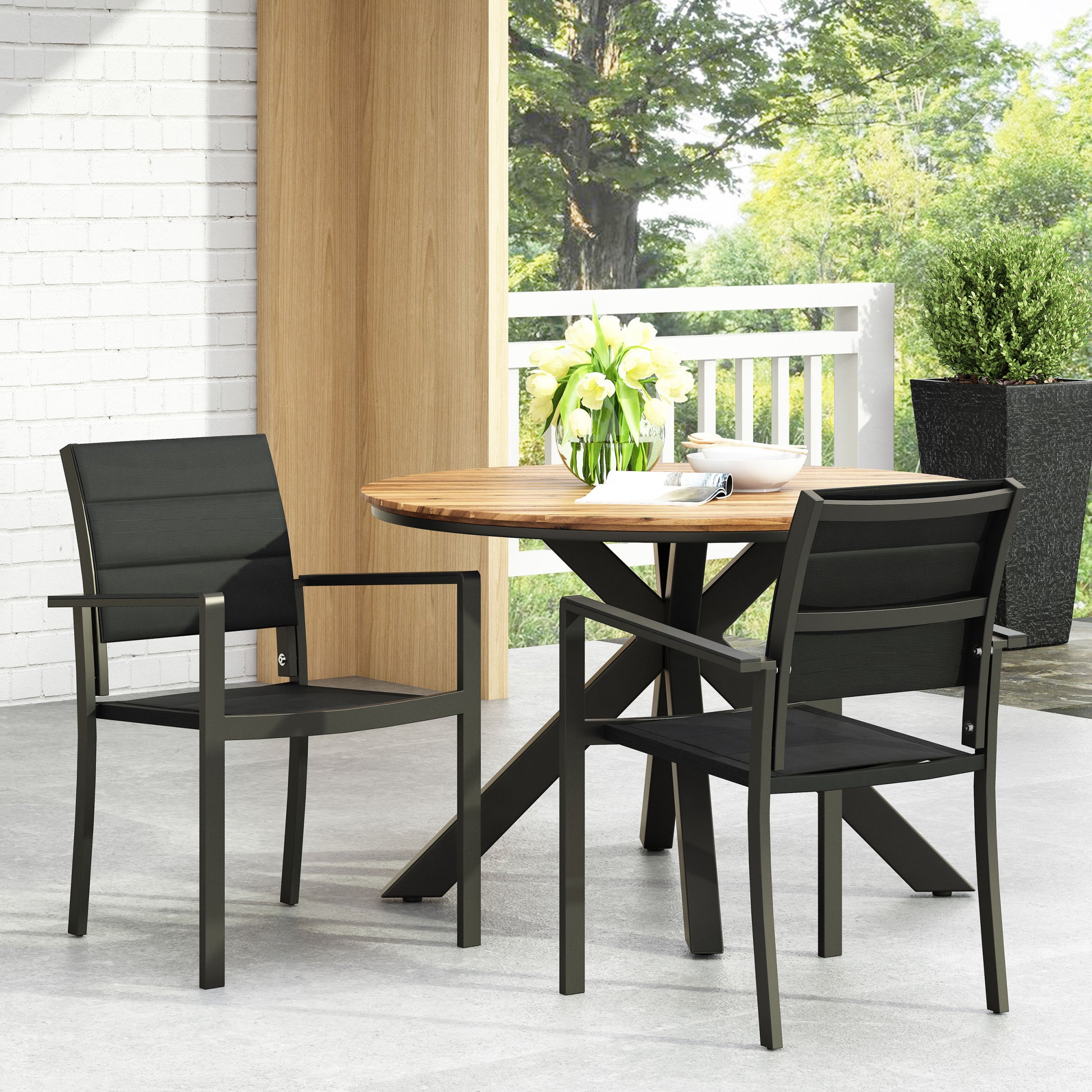 Wilbur Dining Chair Black Aluminum