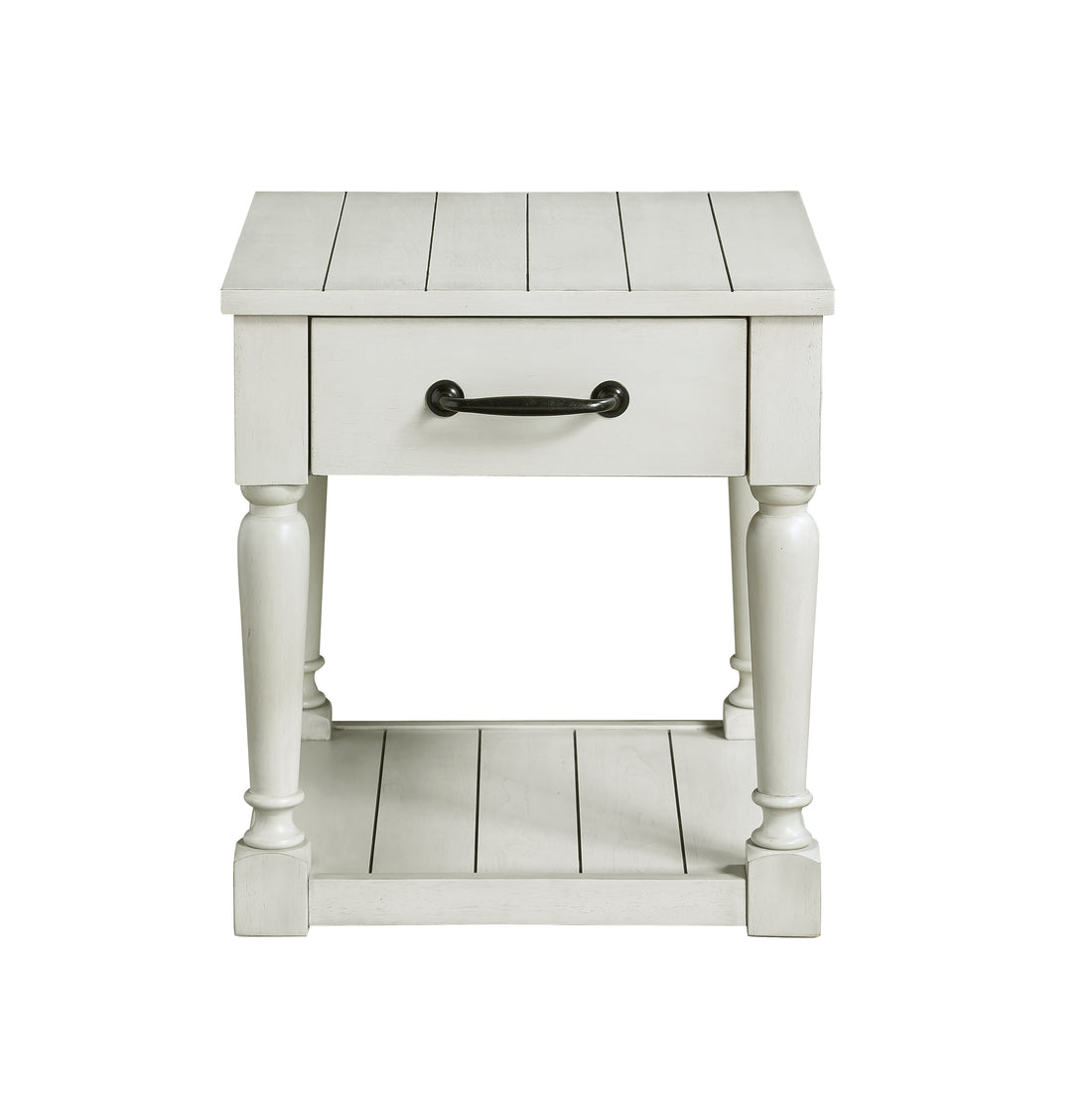 Hemingway End Table White White Wood