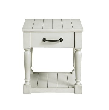 Hemingway End Table White White Wood