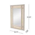 Mango Wood Mdf Cane Fitted Mirror Natural Wood