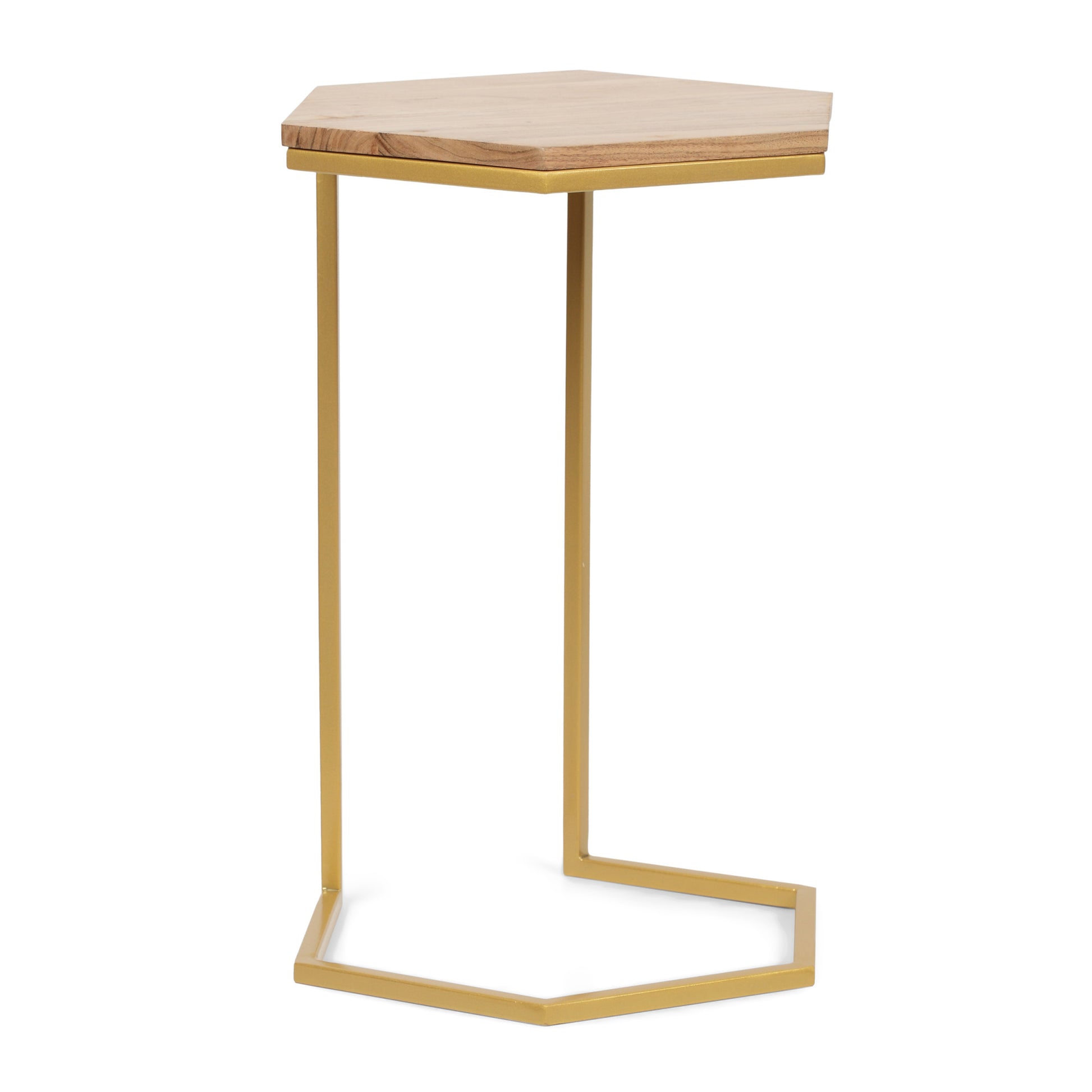 End Table Set Of 3 Natural Wood Metal