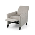 Push Back Recliner Light Grey Fabric